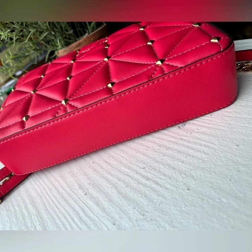 Michael Kors Jet Set Large Quilted Studded Leather Crossbody Bag NWT